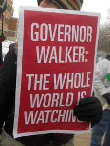 Governor Scott Walker protest sign