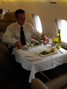Fine Dining on a Private Jet